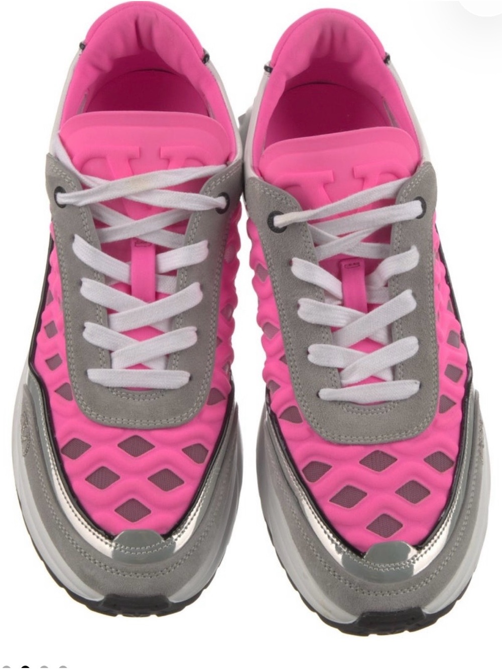 Valentino Pink and Gray Women’s Lace-Up Sneakers